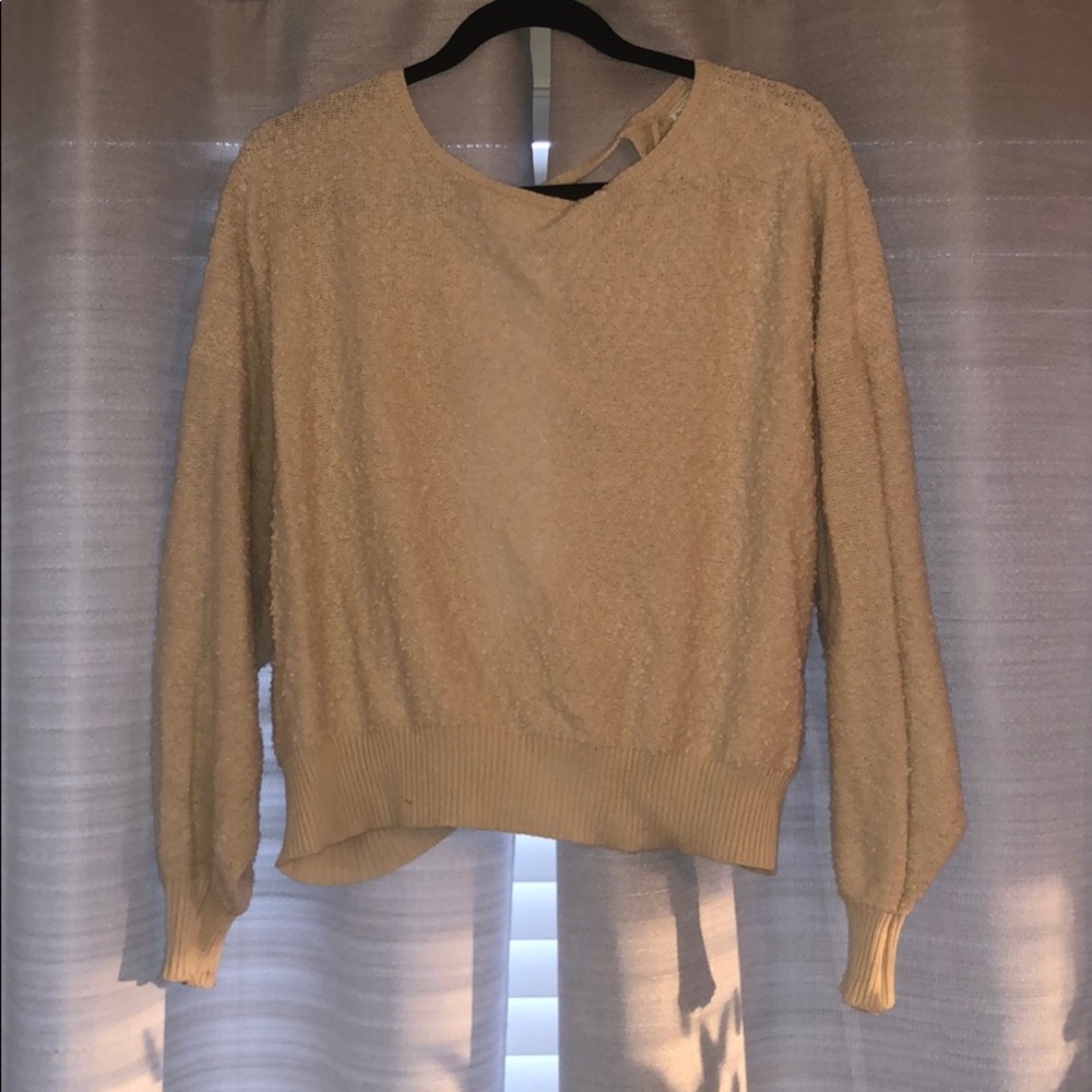 Open back nude sweater